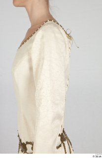  Photos Medieval Princess in cloth dress 3 beige dress medieval clothing medieval princess upper body 0005.jpg
